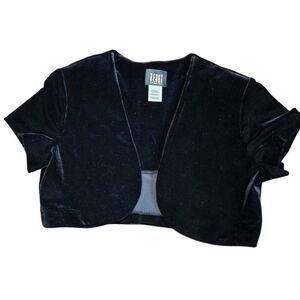 Velvet Black Short Sleeve Bolero Jacket Shrug For Women Size M By Tiana B